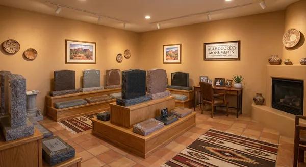 Monument craftspeople at Rose Rock Monument family-owned business in Alamogordo